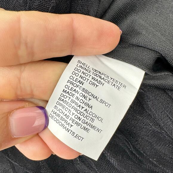 MAC DUGGAL Dress Evening Gown Black Mini Tulle Satin Bow Fit Flare Sz 6 Cupcake - Picture 9 of 12